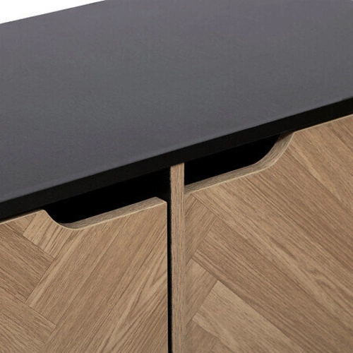 Komoda Mix`n Door Chevrons černá s rybí kostí 6 skříněk moderní do obýváku 5five